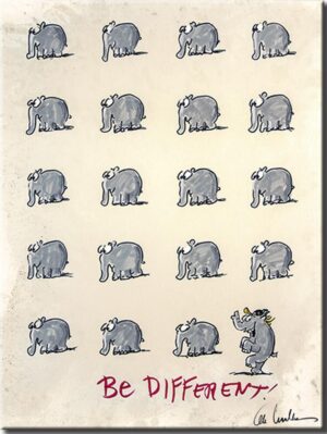 Otto Waalkes - BE DIFFERENT - OTTO I - ORIGINAL PIGMENTGRAFIK AUF LEINWAND