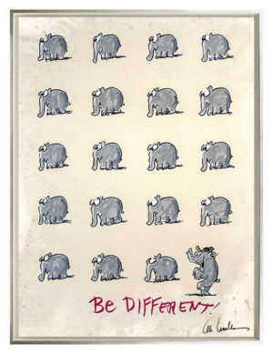 Otto Waalkes - BE DIFFERENT - OTTO I - ORIGINAL PIGMENTGRAFIK AUF LEINWAND