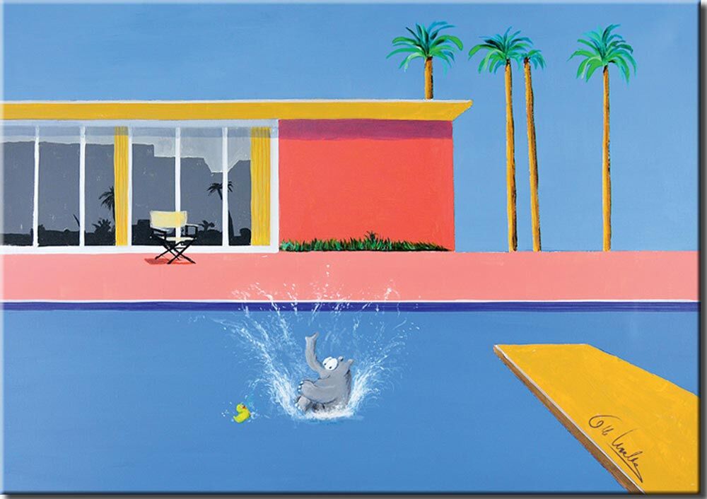 Otto Waalkes - BIGGER SPLASH - ORIGINAL PIGMENTGRAFIK AUF LEINWAND