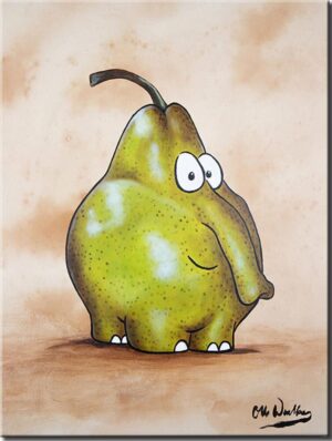 Otto Waalkes - BIRNE HELENE - ORIGINAL PIGMENTGRAFIK AUF LEINWAND