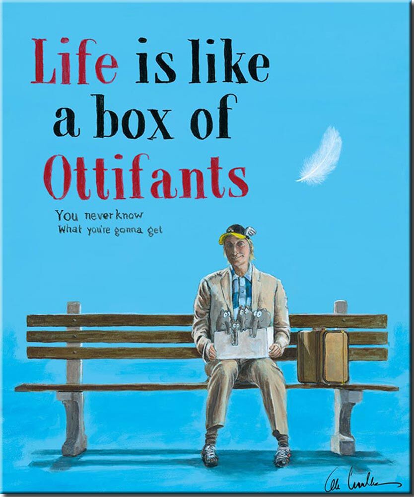 Otto Waalkes - BOX of OTTIFANTS - ORIGINAL PIGMENTGRAFIK AUF LEINWAND