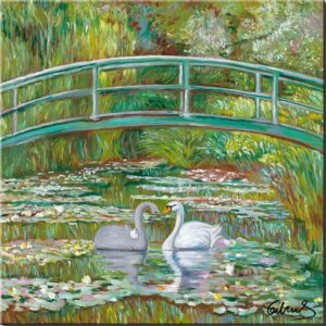 Otto Waalkes - BRIDGE OVER SILENT WATER - ORIGINAL PIGMENTGRAFIK AUF LEINWAND