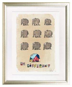 Otto Waalkes Bilder - BE DIFFERENT - BRITTOFANT - Original Grafik auf Büttenpapi...