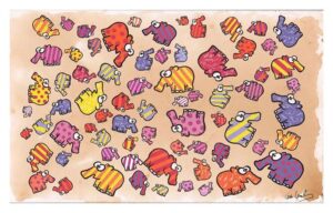 Otto Waalkes Bilder - BUNTE WÄSCHE - original Grafik auf Büttenpapier