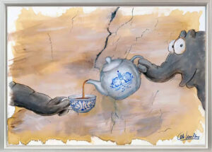 Otto Waalkes Bilder - CREATION OF OSTFRIESENTEE - ORIGINAL PIGMENTGRAFIK AUF LEI...