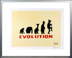 Otto Waalkes Bilder - EVOLUTION - Original Grafik auf Büttenpapier