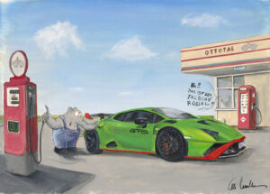 Otto Waalkes Bilder  - FALSCHER RÜSSEL- Original Pigmentgrafik auf Leinwand