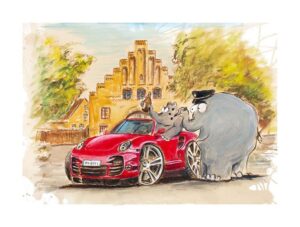 Otto Waalkes Bilder - FLENSBURG MEMORIES - Original Grafik auf Büttenpapier