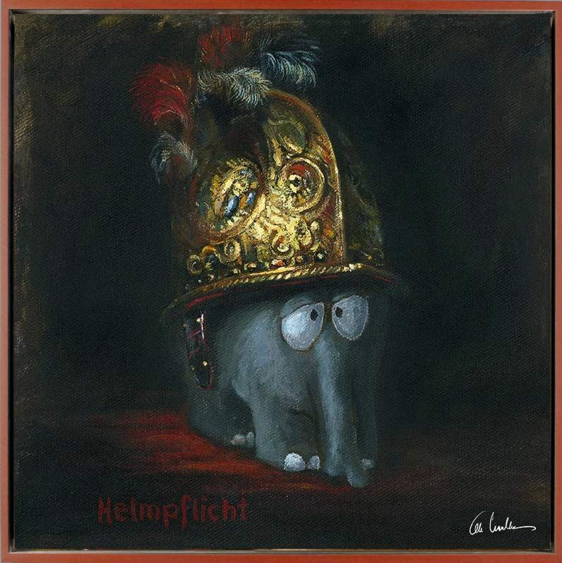 Otto Waalkes Bilder - HELMPFLICHT - Original Leinwand-Pigmentgrafik handsigniert...