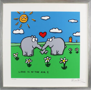 Otto Waalkes Bilder - LOVE IS IN THE AIR II - Original Grafik auf Büttenpapier