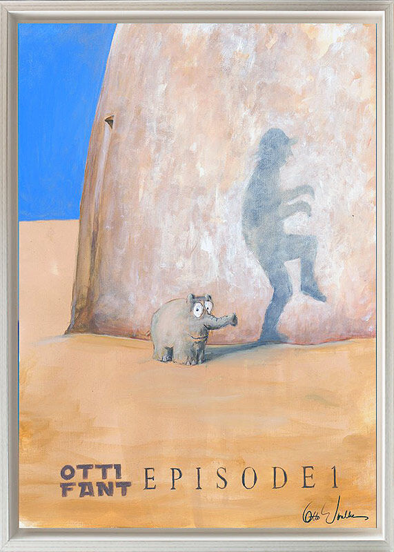 Otto Waalkes Bilder - OTTIFANT EPISODE 1 - Original Leinwand-Pigmentgrafik hands...
