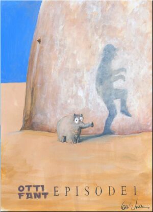 Otto Waalkes Bilder - OTTIFANT EPISODE 1 - Original Leinwand-Pigmentgrafik hands...