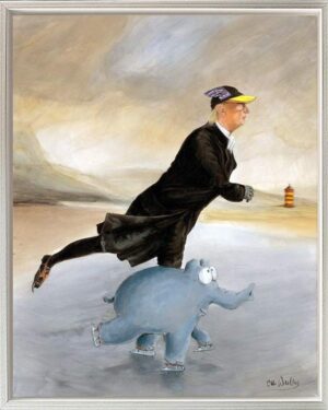 Otto Waalkes Bilder - PAARLAUF - Original Leinwand-Pigmentgrafik handsigniert