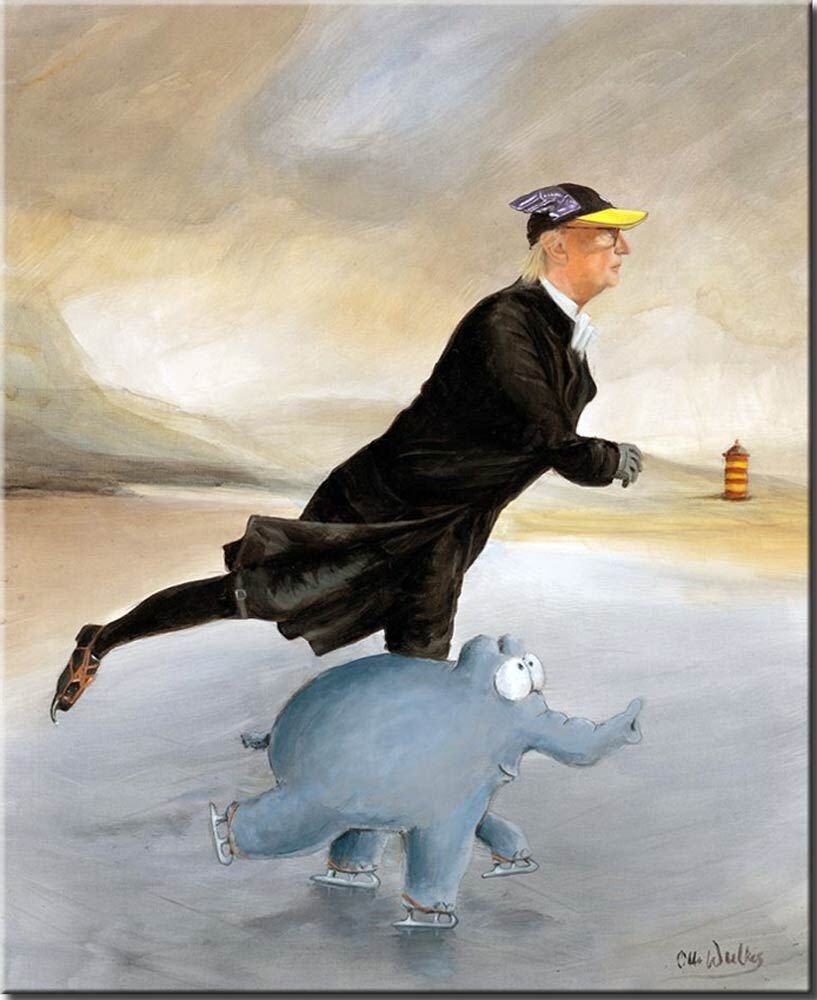 Otto Waalkes Bilder - PAARLAUF - Original Leinwand-Pigmentgrafik handsigniert