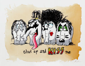 Otto Waalkes Bilder - SHUT UP AND KISS ME - Original Grafik auf Büttenpapier