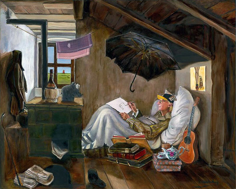 Otto Waalkes Bilder - THE ARTIST IN RESIDENCE - Original Leinwand-Pigmentgrafik ...