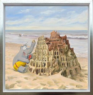 Otto Waalkes Bilder - TURMBAU von Bärbel - original Pigmentgrafik auf Leinwand