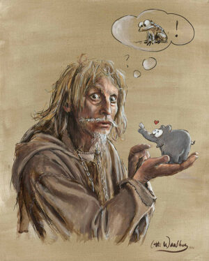 Otto Waalkes - CATWEAZLE - ORIGINAL Pigmentgrafik auf Leinwand