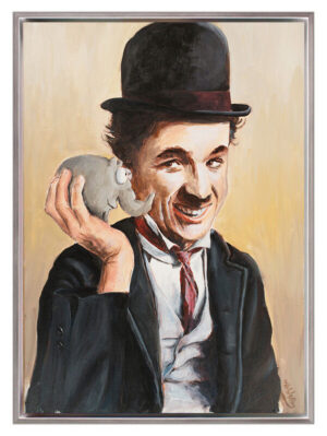 Otto Waalkes - CHARLIE CHAPLIN - ORIGINAL PIGMENTGRAFIK AUF LEINWAND