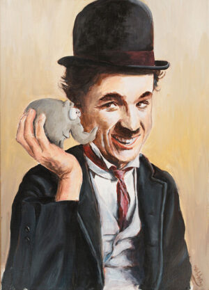 Otto Waalkes - CHARLIE CHAPLIN - ORIGINAL PIGMENTGRAFIK AUF LEINWAND