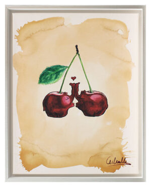 Otto Waalkes - Cherry Kiss - ORIGINAL PIGMENTGRAFIK AUF LEINWAND