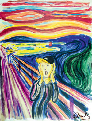 Otto Waalkes - DER LETZTE SCHREI - ORIGINAL PIGMENTGRAFIK AUF LEINWAND