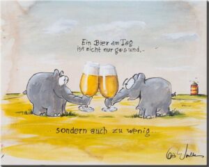 Otto Waalkes - EIN BIER AM TAG II - Original Pigmentgrafik auf Leinwand