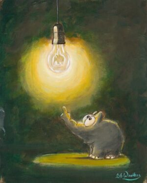 Otto Waalkes - ERLEUCHTUNG - Original Pigmentgrafik auf Leinwand handsigniert