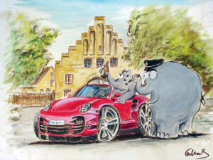 Otto Waalkes - FLENSBURG MEMORIES - ORIGINAL PIGMENTGRAFIK AUF LEINWAND