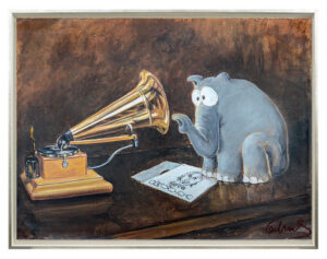 Otto Waalkes - HIS MASTER'S VOICE - ORIGINAL PIGMENTGRAFIK AUF LEINWAND