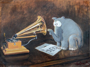 Otto Waalkes - HIS MASTER'S VOICE - ORIGINAL PIGMENTGRAFIK AUF LEINWAND