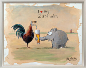 Otto Waalkes - I LOVE MY ZAPFHAHN - Original Pigmentgrafik auf Leinwand
