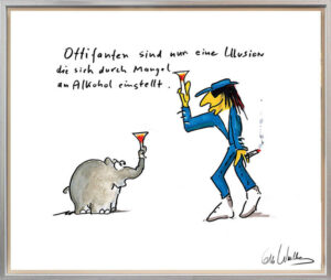 Otto Waalkes - ILLUSION III - UDO LINDENBERG - Original Pigmentgrafik auf Leinwa...