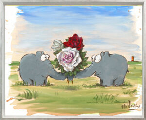 Otto Waalkes - LA VIE EN ROSE - Original Pigmentgrafik auf Leinwand handsigniert