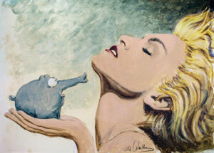 Otto Waalkes - MADONNAS FRIESISCHER FÖHN - Original Pigmentgrafik auf Leinwand