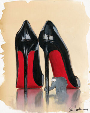 Otto Waalkes - RED IS THE COLOR - YES IT IS II - ORIGINAL PIGMENTGRAFIK AUF LEIN...