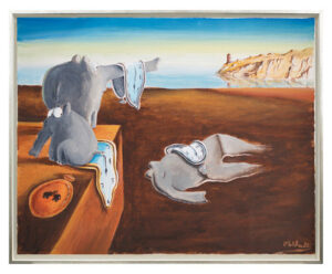 Otto Waalkes - RINNENDE ZEIT - Original Pigmentgrafik auf Leinwand