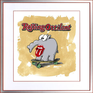 Otto Waalkes - Rolling Ottifant - Original Grafik auf Büttenpapier