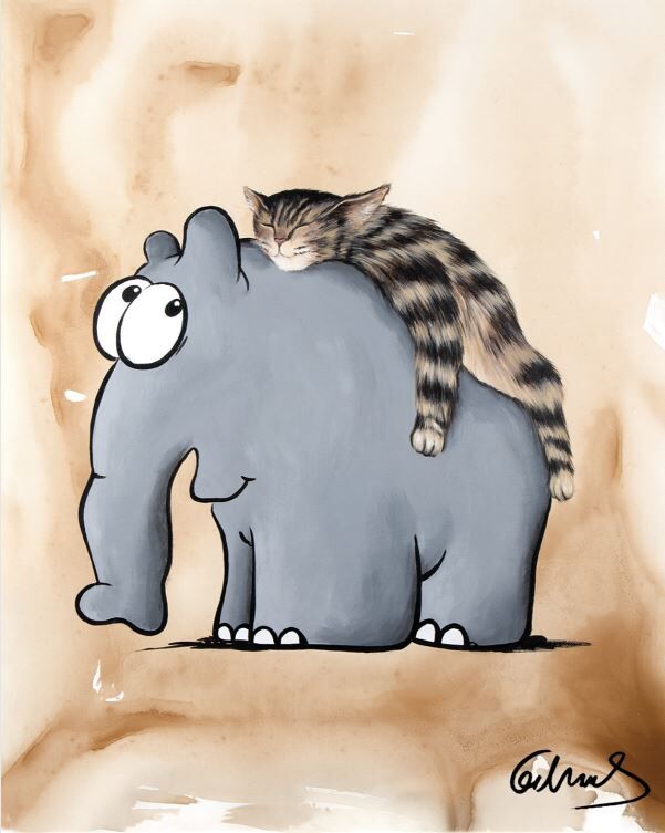 Otto Waalkes - SCHMITZ' KATZE V - ORIGINAL Pigmentgrafik auf Leinwand