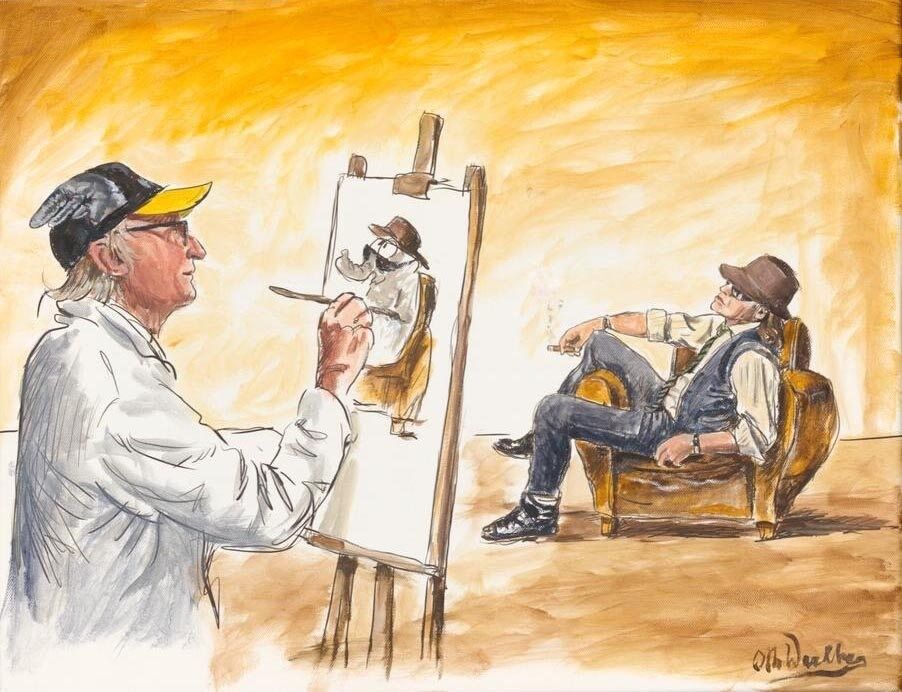 Otto Waalkes - STARK WIE DREI - ORIGINAL PIGMENTGRAFIK AUF LEINWAND