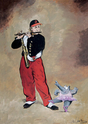 Otto Waalkes - THE QUEER PIPER - Original Pigmentgrafik auf Leinwand
