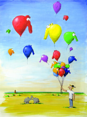 Otto Waalkes - UP - ORIGINAL PIGMENTGRAFIK AUF LEINWAND