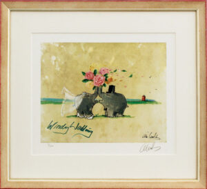 Otto Waalkes - WINDY WEDDING III - Original Pigmentgrafik auf Leinwand