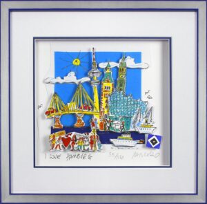 Paolo Randazzo - I LOVE HAMBURG - HSV - Original 3D Bild handsigniert