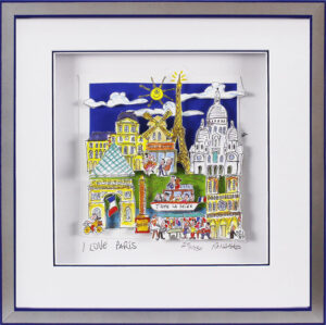 Paolo Randazzo - I LOVE PARIS - Original 3D Bild handsigniert