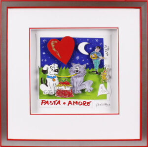 Paolo Randazzo - PASTA E AMORE - CANE E GATTO - Original 3D Bild handsigniert