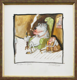 Peter Bauer - DER HERR IM HAUS - orig. Pigmentgrafik handsigniert