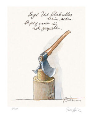 Peter Bauer - Lange Zeit - original Pigmentgrafik handsigniert