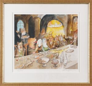 Peter Bauer - Tafel - original Pigmentgrafik handsigniert