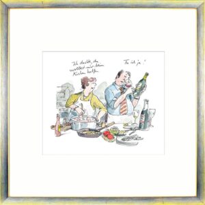 Peter Gaymann  - BEIM KOCHEN HELFEN - Original Pigmentgrafik handsigniert